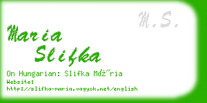 maria slifka business card